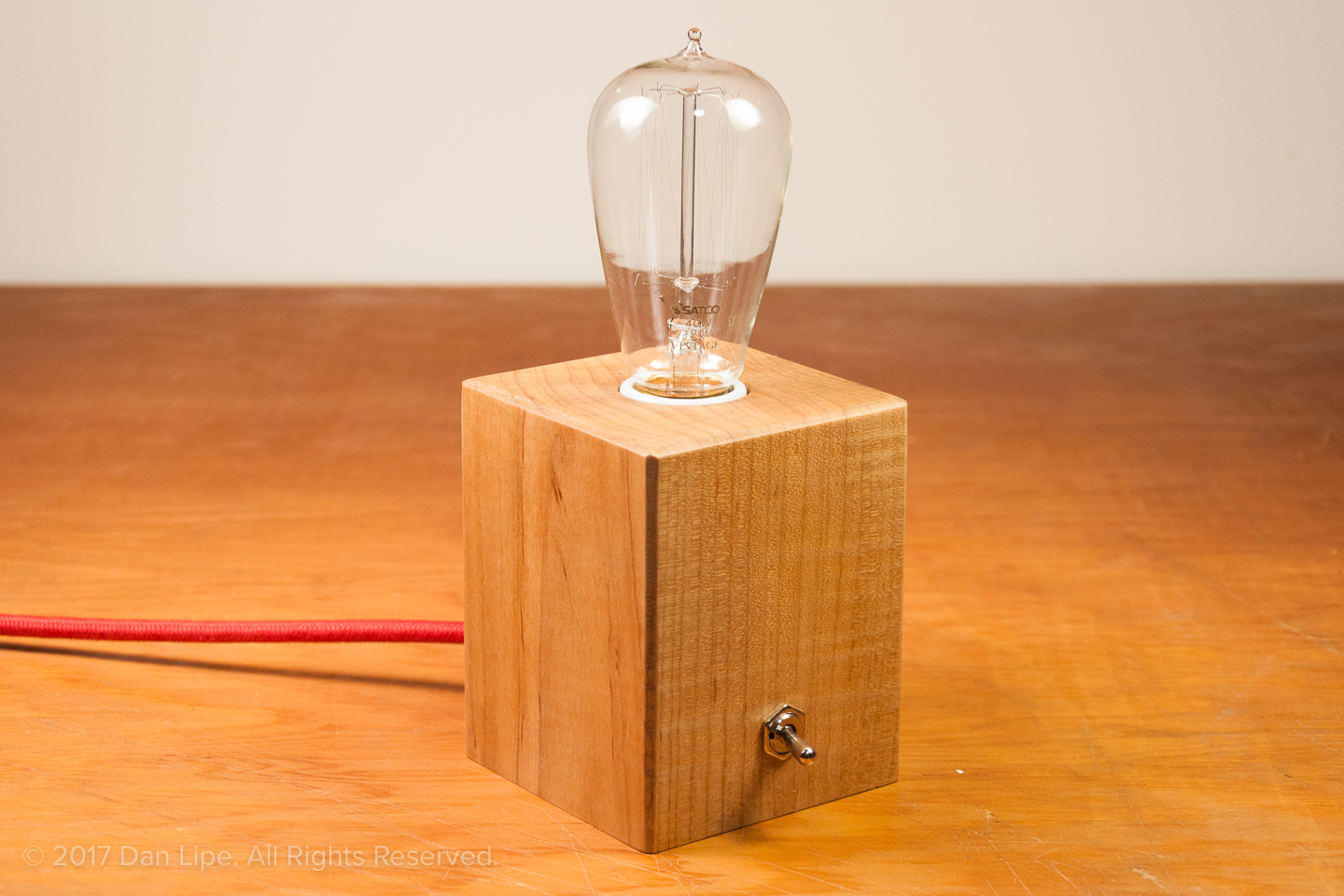 Wood Cube Lamp No 4 Dan Lipe Design, Wooden Cube Desk Lamp
